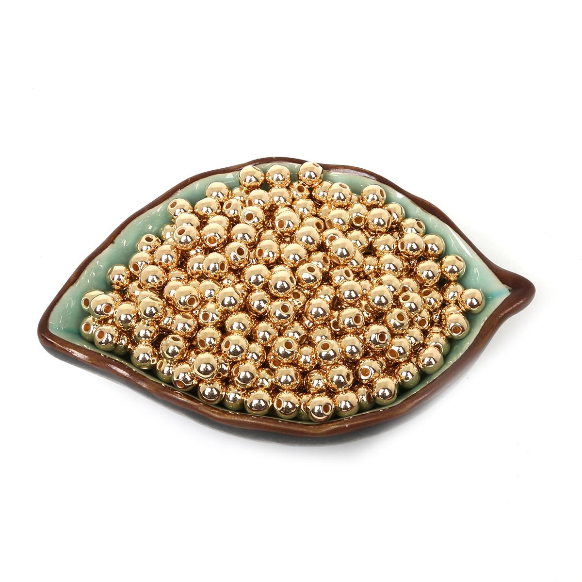 

4, 6, 8, 10, 12 мм, круглые бусины-разделители CCB с позолотой/металлическим покрытием для изготовления ювелирных изделий 4mm 300pcs золотой