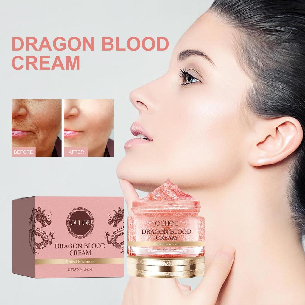 OUHOE Dragon Blood Anti Wrinkle Moisturizing Face Cream Instant Lifting Firming Anti-Aging Facial Serum Fade Fine Line Whiten Rejuvenation SkinCare