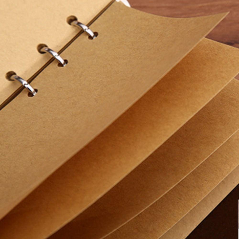 Kraft Paper PU Leather Kraft Notebook A7/A6/A5 Retro Notebook Spiral Notebook  Stationery