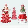 1 Pcs Xmas Tree Decors Christmas Soft Pottery Pendant Cute Angel Tree Hangable Ornament For Indoor Outdoor Garden Yard Supplies