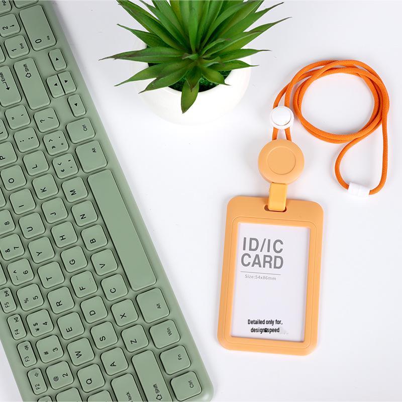 Retractable ID Card Holder with Lanyard, Hard Shell Badge Holder for Campus or Meal Cards