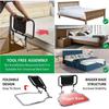 3-in-1 Foldable Bedside Grab Bar Elderly People Using Multipurpose Bedside Safety Handrail With Storage Pouch Bedside Handrail