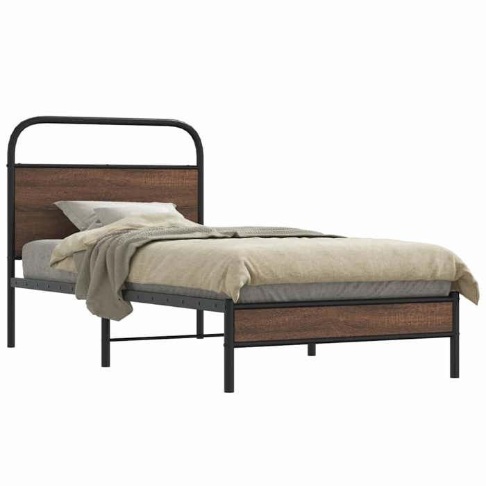 VidaXL Bed Frames Without Mattress 90x200cm Brown Oak Engineered Wood 4100457