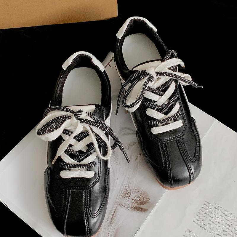 

Liquid silver lightweight breathable inner heightening square head sports Forrest Gump shoes spring and summer new lace-up versatile casual dad shoes 35 чёрный