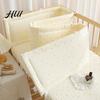 Washable Baby Bed Protection Cotton Crib Bumper Pad for Newborns, Anti-collision Breathable Fixed Quilting Liner Liner, Easy Install Soft Protective