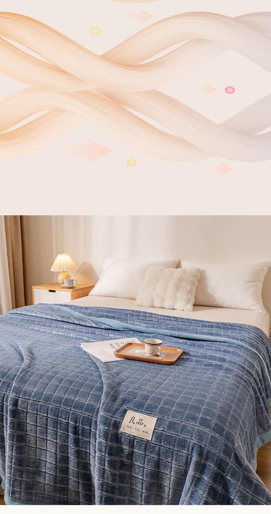 Thickened Jacquard Velvet Winter Bed Sheet & Blanket for Single Dorms 300g