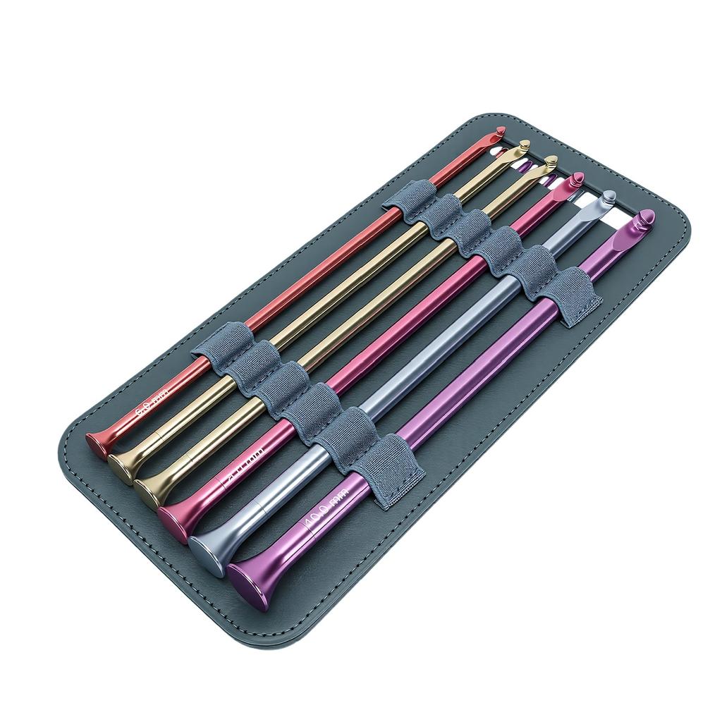12 Pcs Tunisian Crochet Hook Set 3 10mm 24cm Long Colorful Aluminum Crochet Hooks with Portable Storage Bag for Coaster
