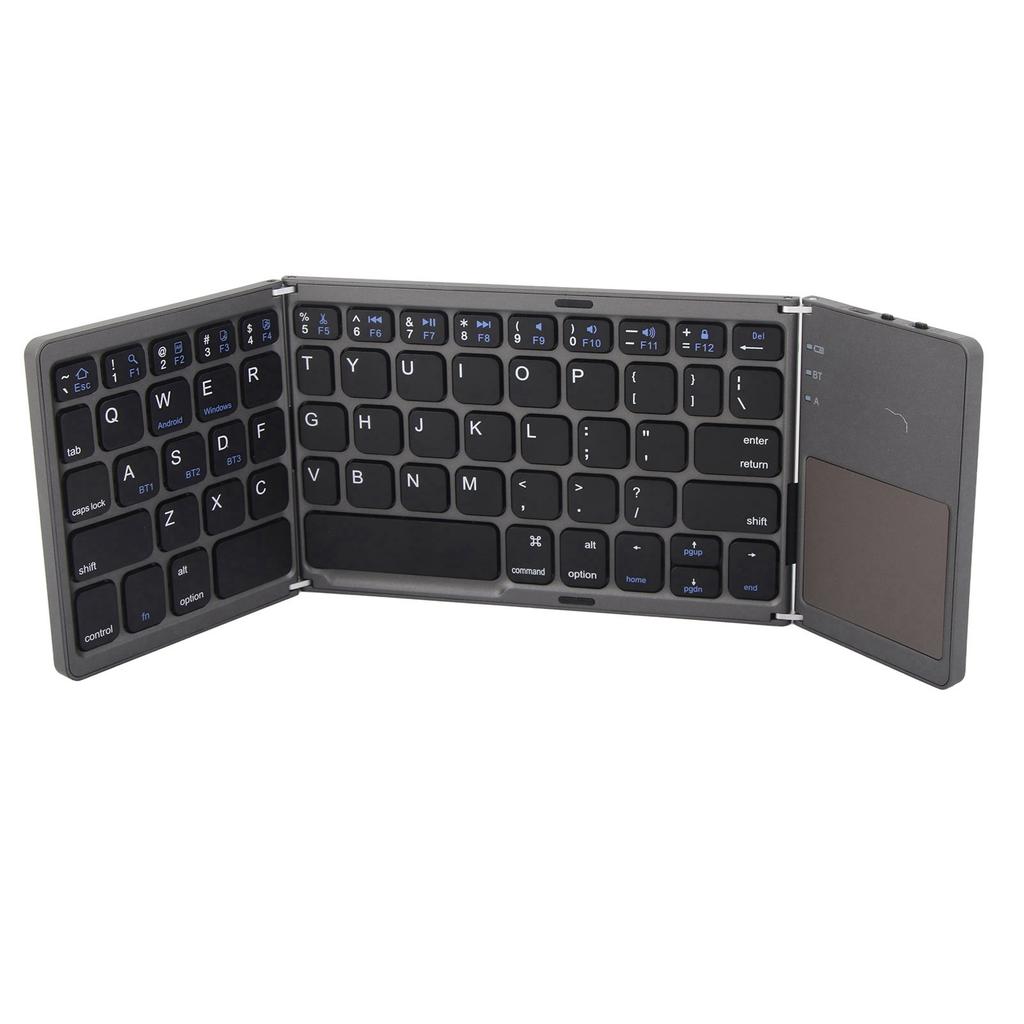 Bluetooth Keyboard Portable Folding DualMode Bluetooth 3.0 Rechargeable Fingerboard with TouchPad USB Wired