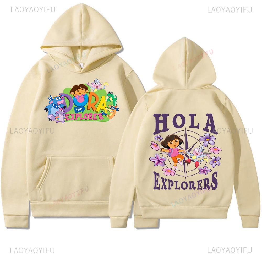 Dora The Explorer Fashion-Forward Fans Cozy Hoodies with Vibrant Prints HoodyCreativity Adventure Cartoon Adult Tops Women Gift