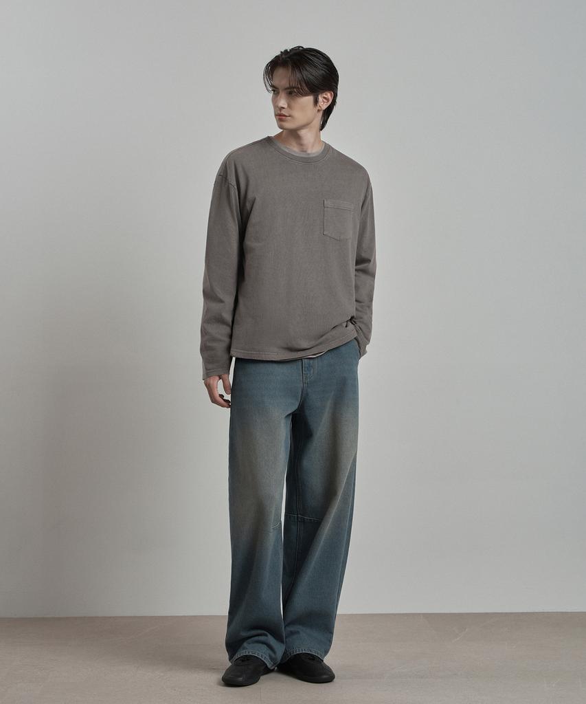 WORK ON BODY OFF Terre Semi-Overfit Pigment T-Shirt [Gray]
