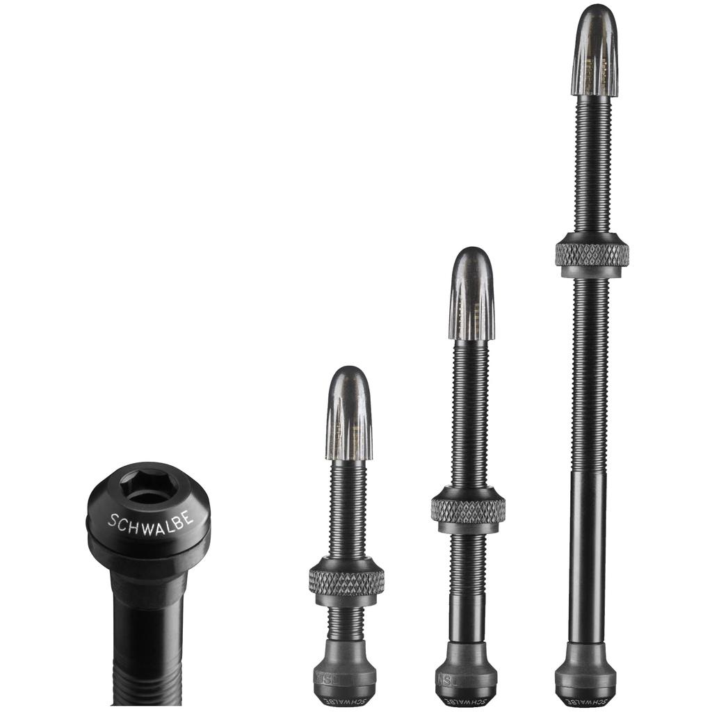 SCHWALBE Tubeless Valve 3472 (Genuine) for Bicycles, Black, 100mm Valve Length