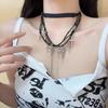 Dark Cross Punk Style Necklace Geometric Shape Tassel Choker For Souvenir Travel