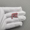 1Pc 3D Metal R Logo Car Dashboard Center Console Panel Decoration Badge, Car Steering Wheel Emblem Decal, Car Rear Trunk/Car Body Badge Sticker