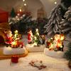 Christmas Gift Christmas Decorations Resin Small House Micro Landscape Luminous Santa Claus Desktop Ornaments