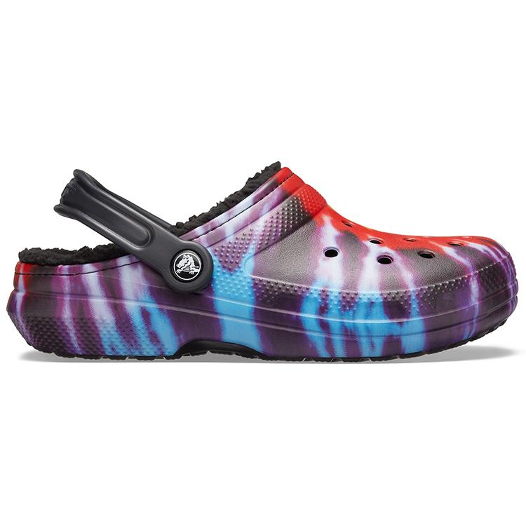 Crocs Classic Tie Dye Stay Warm Cozy Crocs Sports Slippers Unisex Purple Red 206341-988