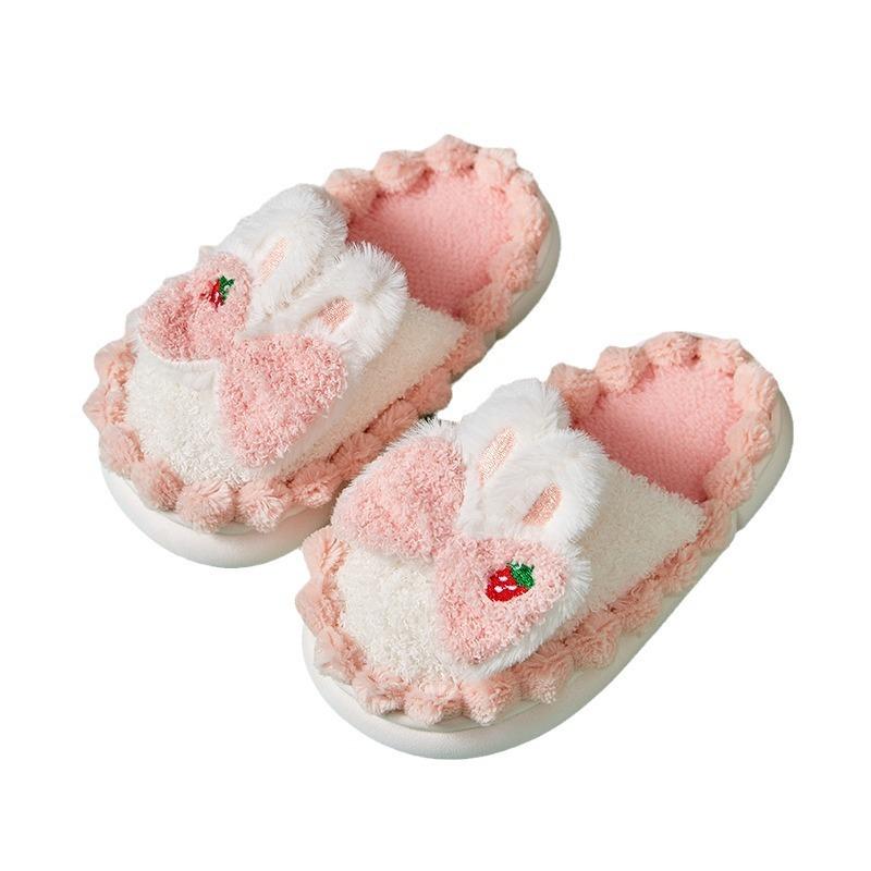 Fleece Children's Cotton Slippers Girls' Cotton Mop Thickened Warm and Non-slip Children's Slippers Indoor Autumn and Winter