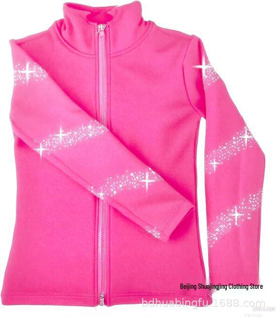 LIUHUO Children's Figure Skating Suit: Fashionable Black Diamond-Accent Pants and Training Costume