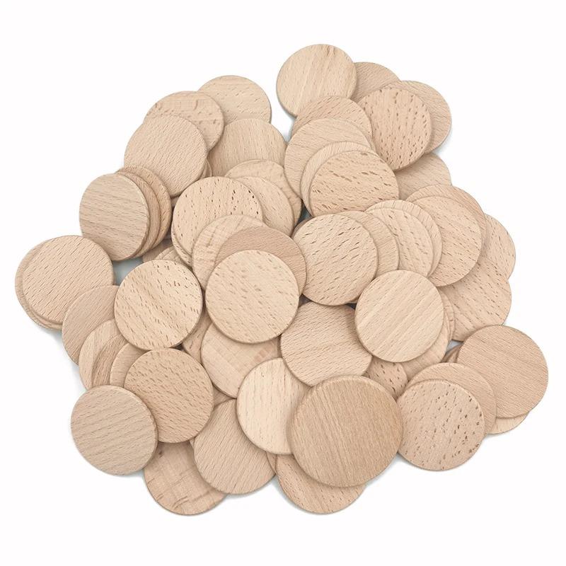 10/20/50/100pcs 3cm Unfinished Wood Slices Round Disc Circle Wood Pieces Wooden Cutouts Ornaments for Craft and Decoration
