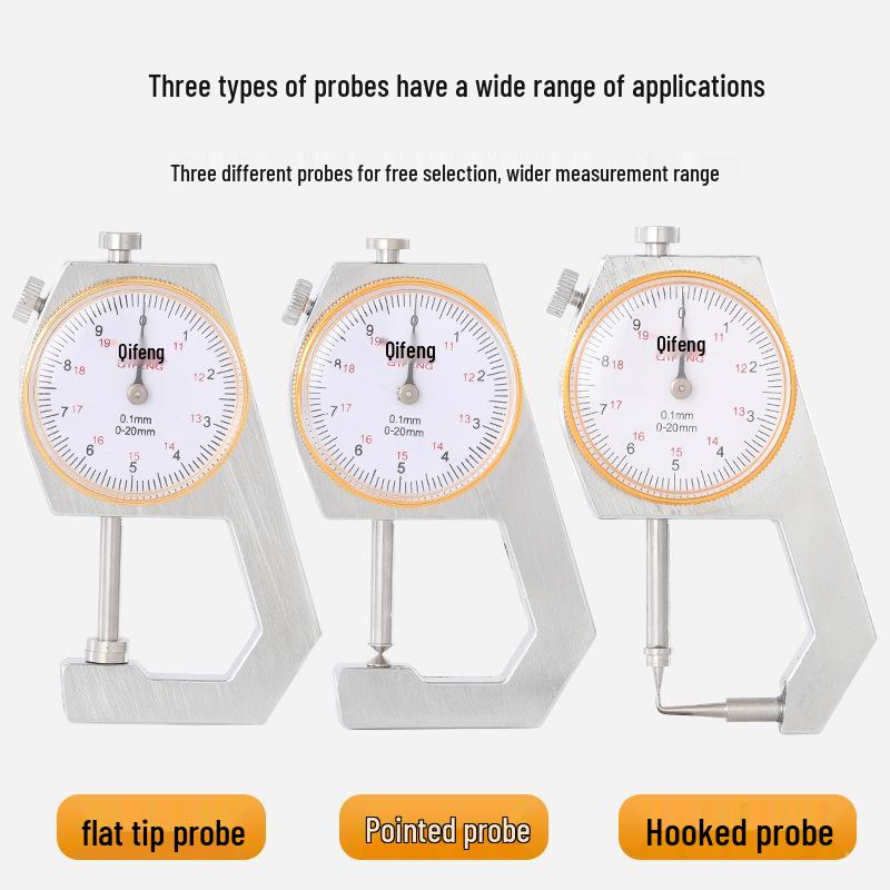 High-Precision 0.001 Micrometer Digital Thickness Gauge with Flat and Curved Tips