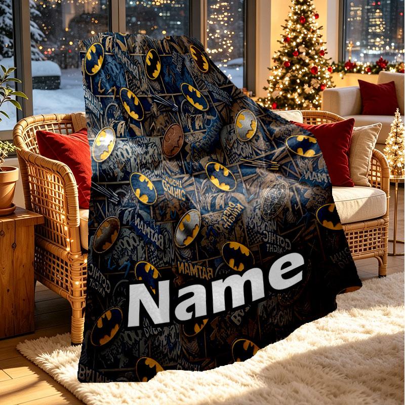Couverture Personnalisée Batman Imprimé, Décoration Intérieure, Chambre à Coucher, Canapé, Camping, Canapé, Cadeaux pour Anniversaire Noël