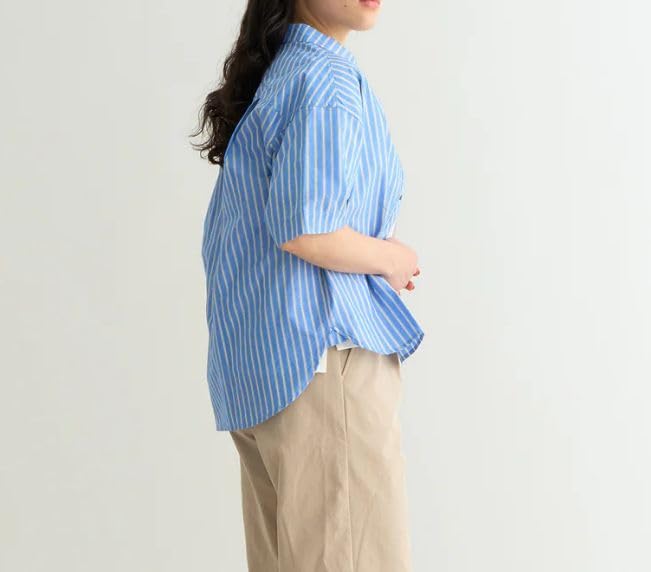 NANGA Spring Stripe Shirt WM Size BLU (Women's)