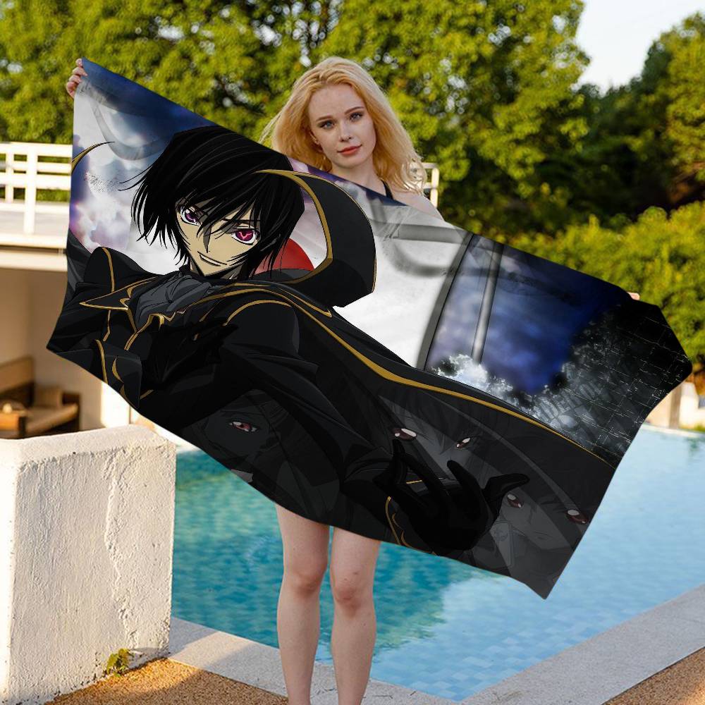 Anime Code G-Geass Bath Towel Microfiber Soft Water Absorbing Breathable For Girl Kids Decorative Cartoon Beach Towel