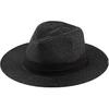 Straw Hat Ladies Summer Beach Sun Hat Wide Brim Fedora, Black