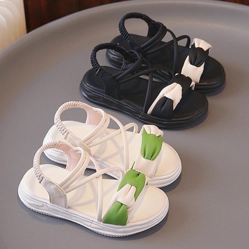 New Girl Shoe Summer Fashion Versatile Kid Shoes Soft Sole Anti Slip Sweet Beauty Sandal Simple Beach Breathable Princess Shoes