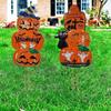 Halloween Pumpkin Metal Stakes Spooky Garden Yard Signs Outdoor Party Decoration for Haunted House Party Lawn Decoration