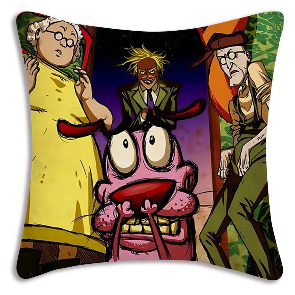 Anime For C-Cowardly Dog Pillow Covers Cartoon Sofa Decorative Home Double-sided Printing Short Plush Cute Cushion Cover