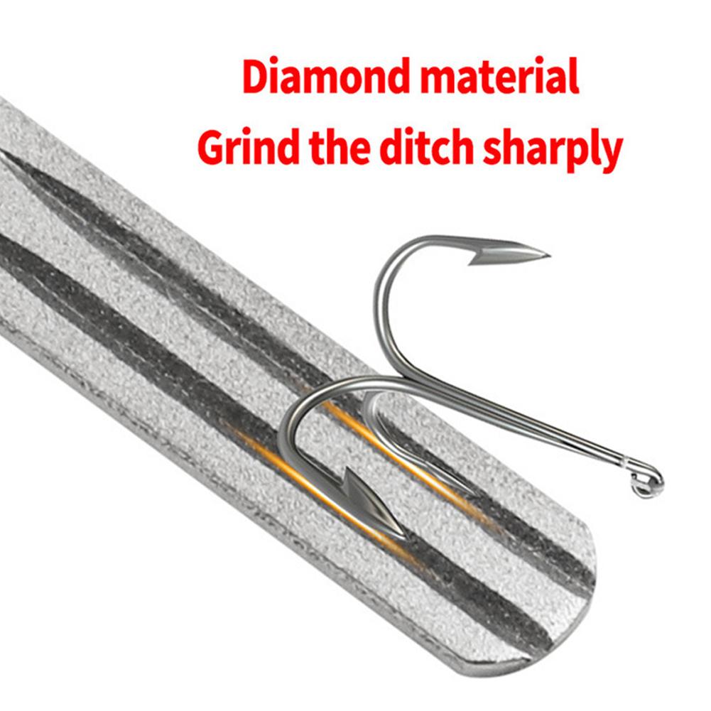 Fishing Hook Sharpener Diamond Hook File Double Groove Fishing Hook Sharpening Hone Fishing Accessories