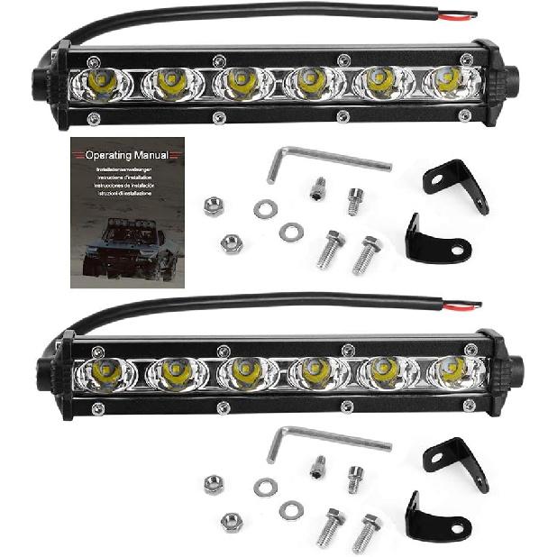 7 Inch Single Row Led Light Bar Pods - BEAMCORN Ultra-Slim 60W 10000 Lumens Waterproof Driving Fog Light Combo Flood Spot Lights For Trucks Off Road