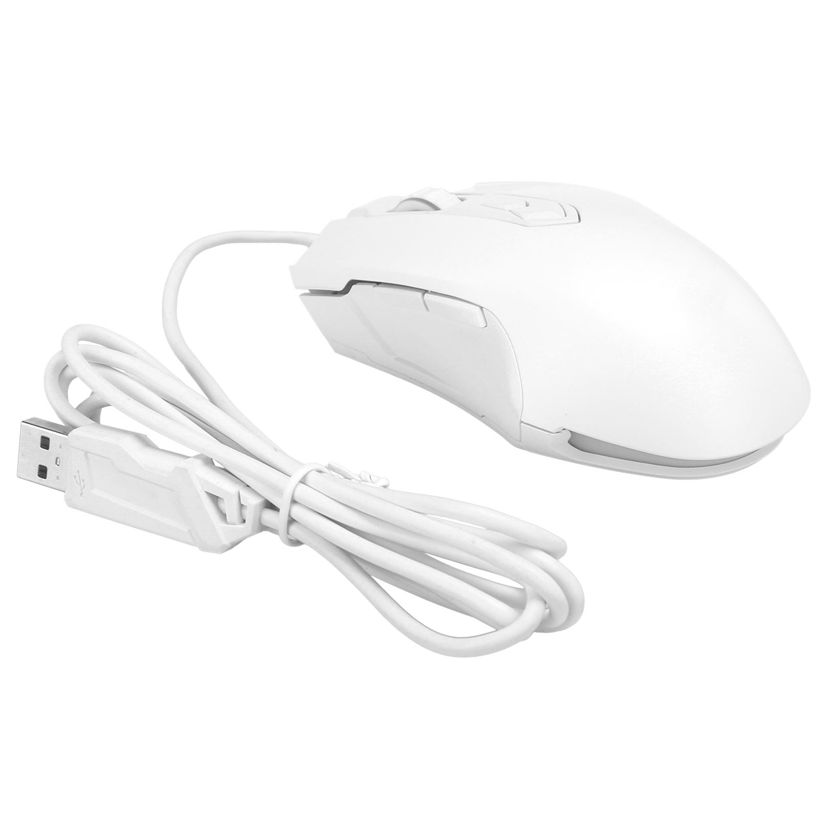 

Wired Mouse USB RGB Desktop Laptop Gaming Adjustable DPI Computer Accessories AJ52 AJ52 Blanc athletique