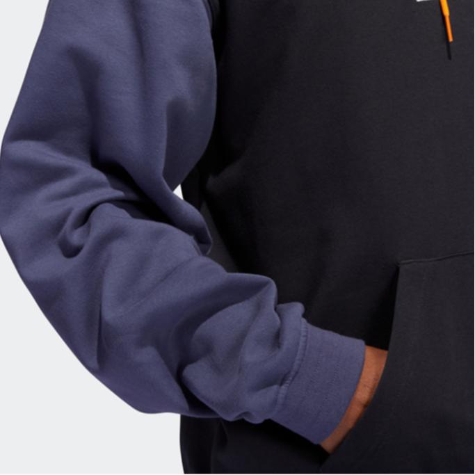 adidas Unisex Black Blue Orange Color-Blocked Hoodie H61048
