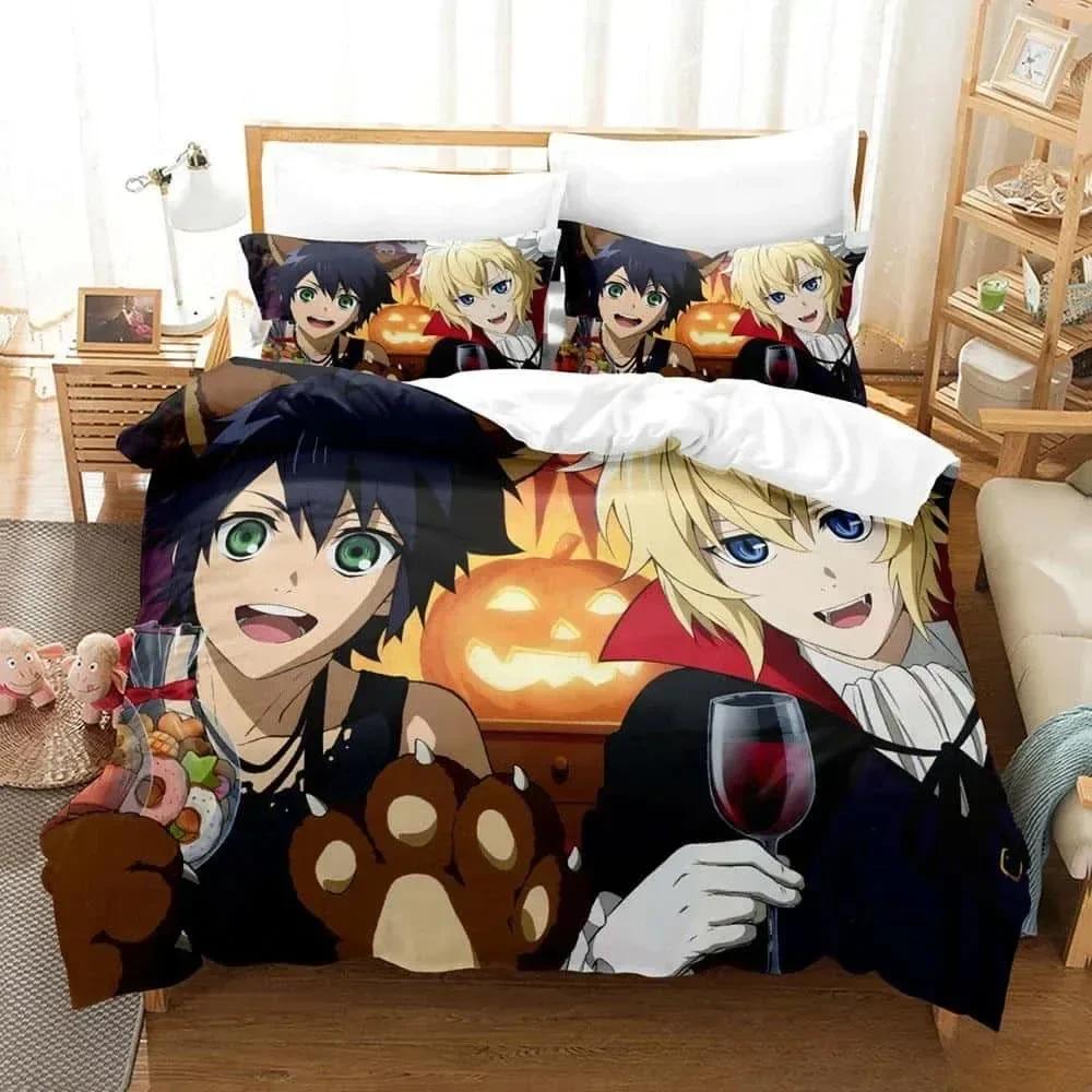 3D  Seraph of the End Printed Bed Set Duvet Cover Pillowcase Bedding Set Bed Linen Sheet Quilt Cover Full Queen King Size