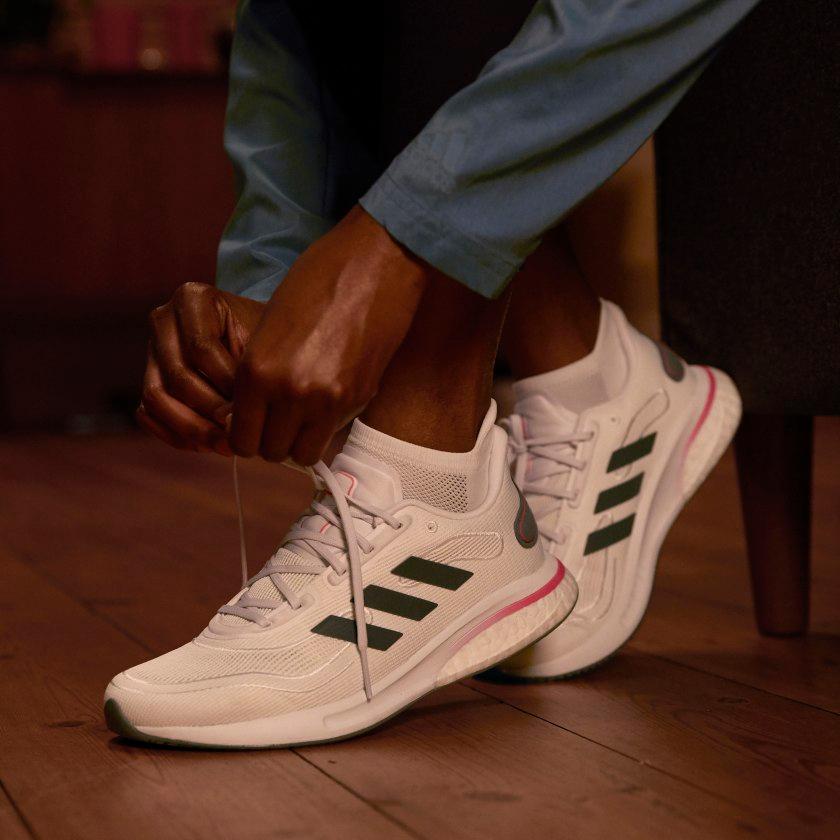 Adidas Womens Supernova 'White Signal Pink' (women's sizes) Cloud White / Grey Five / Signal Pink Running Shoes FV6020