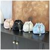 Butterfly Embroidery Ladies Bucket Shoulder Bags Vintage Flower Female Handbags Pearl Chain Women's Portable Crossbody Bags