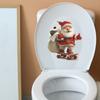 Cartoon Santa Claus Toilet Sticker Removable PVC Holiday Decoration For Bedroom Nursery Bathroom Toilet Decoration Stickers