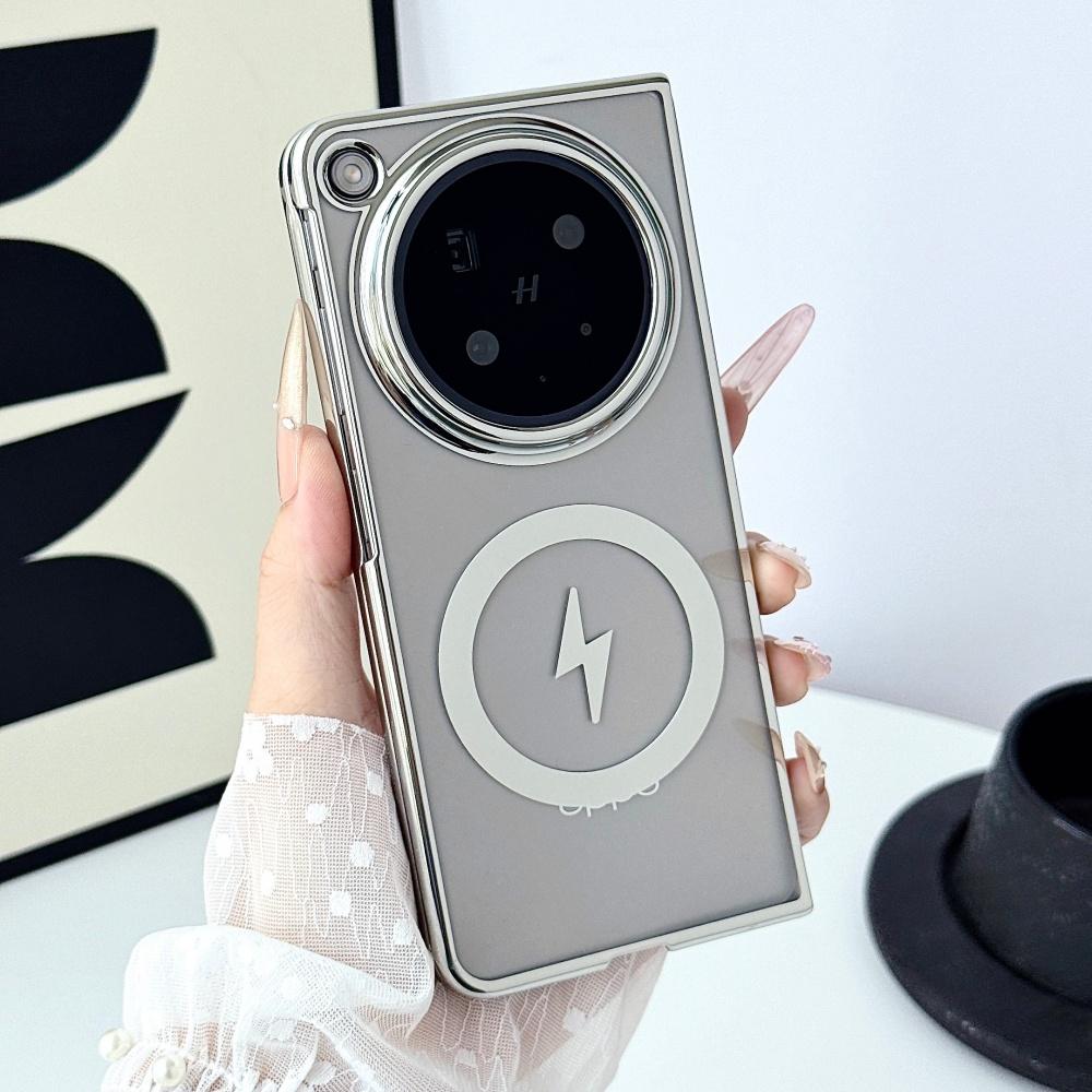 

For OPPO Find N6 Case Protective Plated Side Clear Cover Magnetic Protector Mobile Phone Back Funda OPPO Find N6