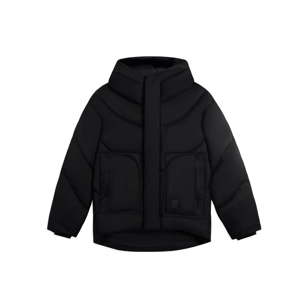 Li Ning X Jackie Chan Collaboration Kung Fu Series Solid Color Hooded Long Sleeve Zipper Down Jacket Men outerwear Black AYMS135-3