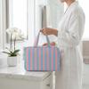Large Capacity Travel Wash Handbag Striped Make Up Bag Travel Storage Bag  Space Saving