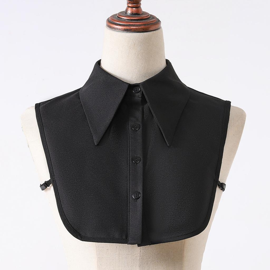 Women's Encrypted Chiffon Long Pointed Collar Fake Collar Professional Casual Decoration Collar White Red Black Three Piece Set