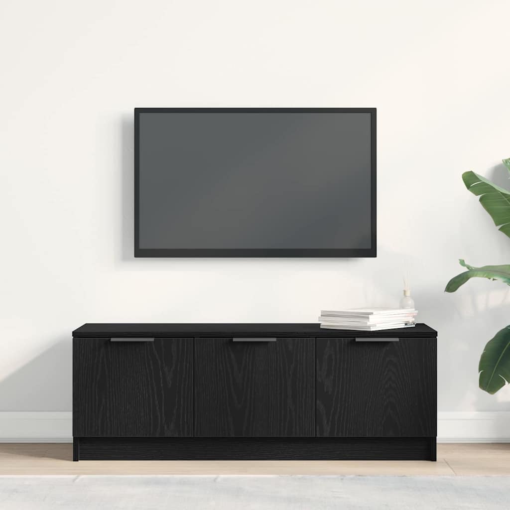 TV Stand in Black Oak Look 102 x 35 x 36.5 cm