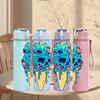 1PC Melting Multicolor Ice Cream Cone 750ml Color Plastic Water Bottle Leakproof Flip Straw Lid For Sports Office Home Use
