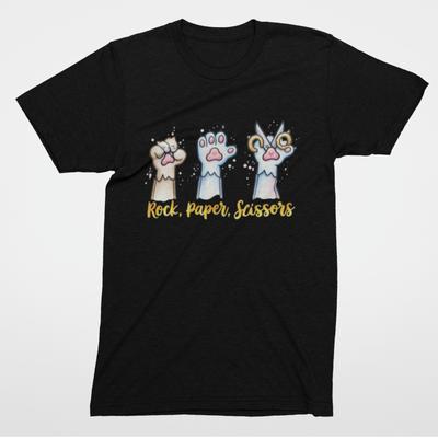 Rock Paper Scissors Cat Paws Cute T-Shirt | Funny Cat Tee