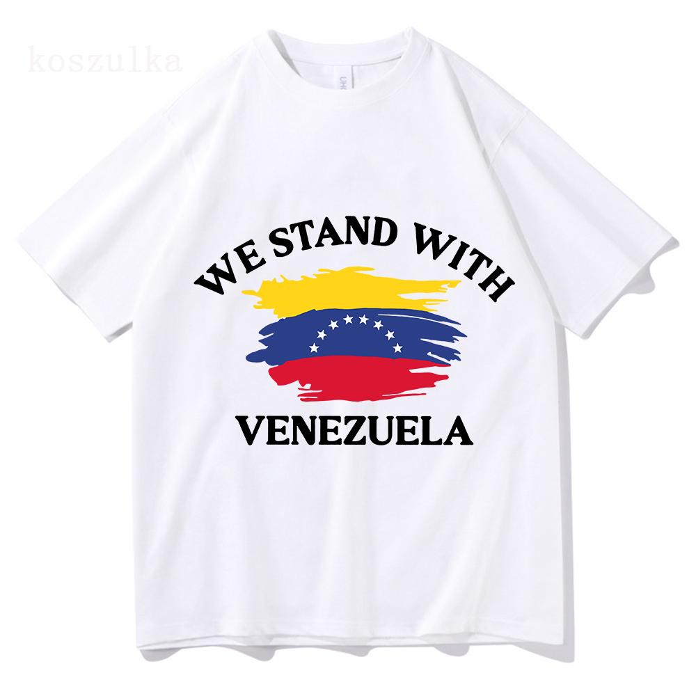 Freedom Venezuela T-shirt Short Sleeve Cotton Loose Male Tshirts Unisex Streetwear Casual O-neck Hip Hop Men T Shirt Print Tees
