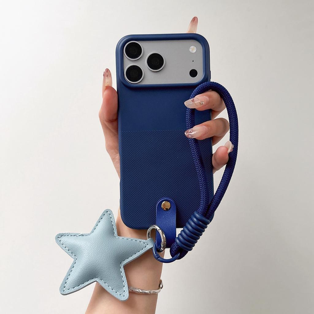 Polka Dot Silicone Star Strap Lanyard Phone Case For iPhone 17 16 15 14 13 12 11 Pro MAX For IPhone 15 16 17 Pro Max Soft Cover