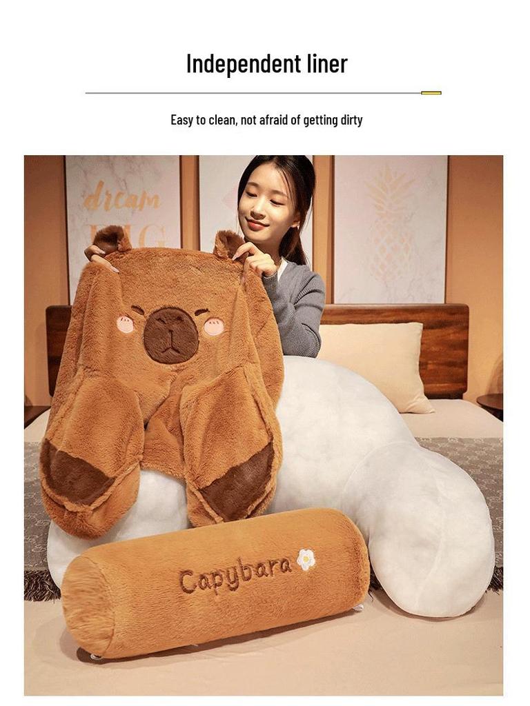 Capybara Faux Fur Lumbar Pillow