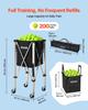 Tennis Ball Hopper, Holds 200 Tennis Balls, Foldable Pickleball Basket Cart with Wheels for Easy Pick Up, Stainless Steel Portable Pickleball Cart