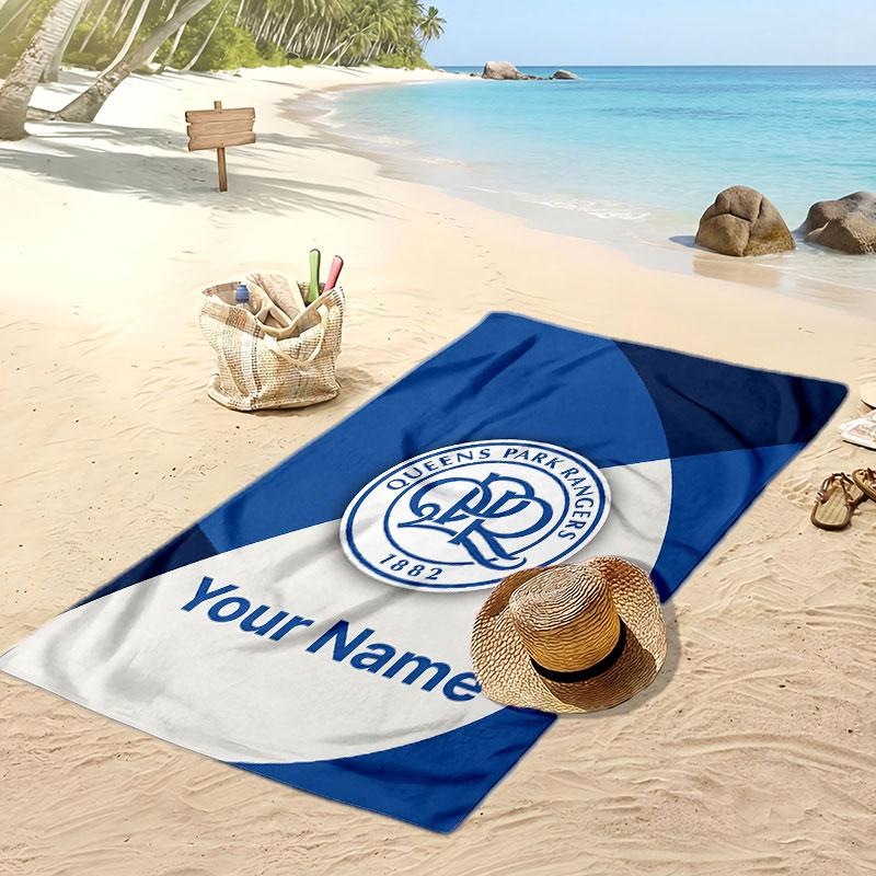 Queens Park Rangers FC Personalisiertes Bedrucktes Strandtuch Fußballlogo Unterstützung Benutzerdefinierter Name Text Saugfähiges Handtuch für Sport Reisen Besonderes Geschenk